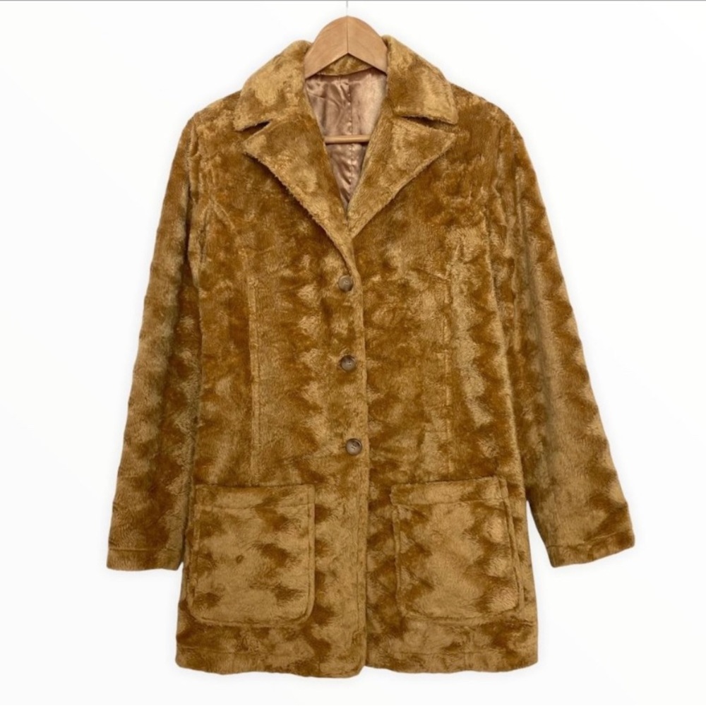 Carmel faux fur coat without tags.